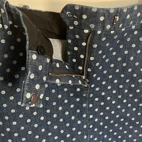 Size 2 JCrew Denim polka dot skirt - Picture 3 of 7